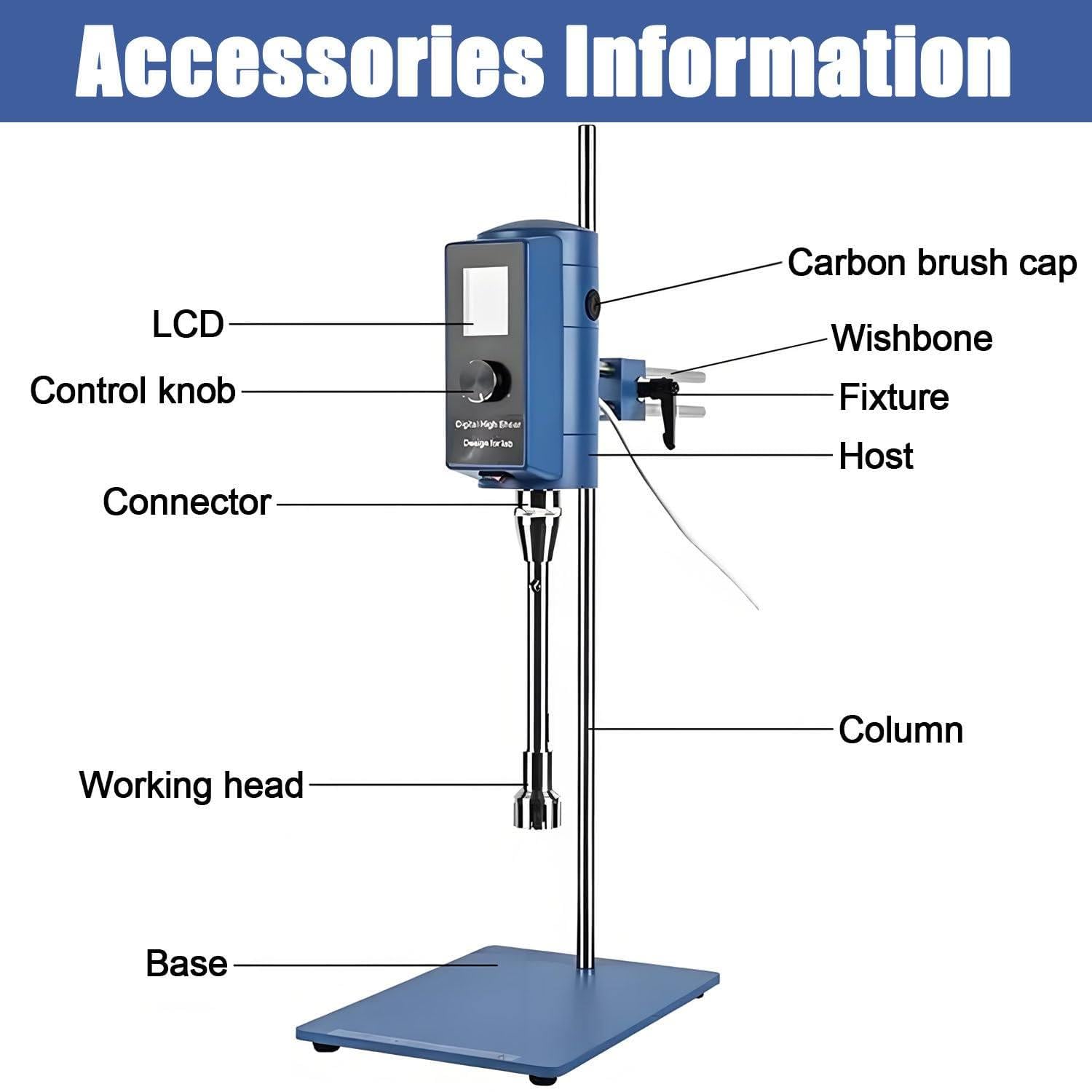 Homogeneizador Emulsionador De Alta Velocidad,Homogeneizador Digital Laboratorio,Velocidad Variable 2000–28000 RPM,Cabezal De Trabajo De Acero Inoxidable,Altura del Cabezal Ajustable F36