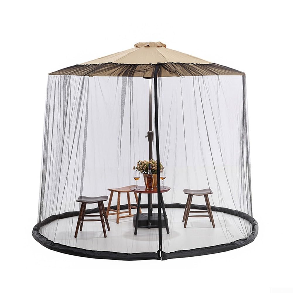 Umbrella Table Screen for Outdoor Patio Enclosures with Pest Protection Zippered Point and Stabilizing Water Fill Tube