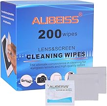 200 Pack Screen Wipes Individually Wrapped Lens Wipes Alibeiss Screen Cleaner Glasses Wipes for Monitor/Laptop/iPad/Phone/TV/PC/Keyboard