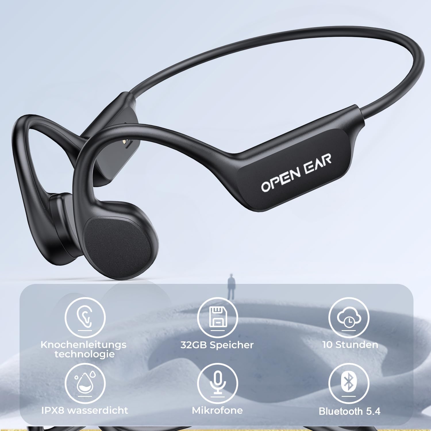 NE20 KI Übersetzer Kopfhörer, Sport Kopfhörer Bluetooth 6.0
