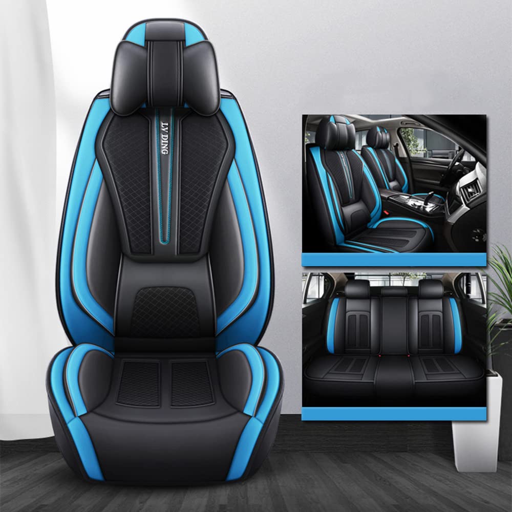 Poduszki do siedzenia samochodowego Poduszki PU Skóra, Moda Pokrycie Siedzenia samochodowego, Pełny Zestaw Pełny zestaw siedzenia samochodowe Do Akcesoriów Auto wnętrz,Blue