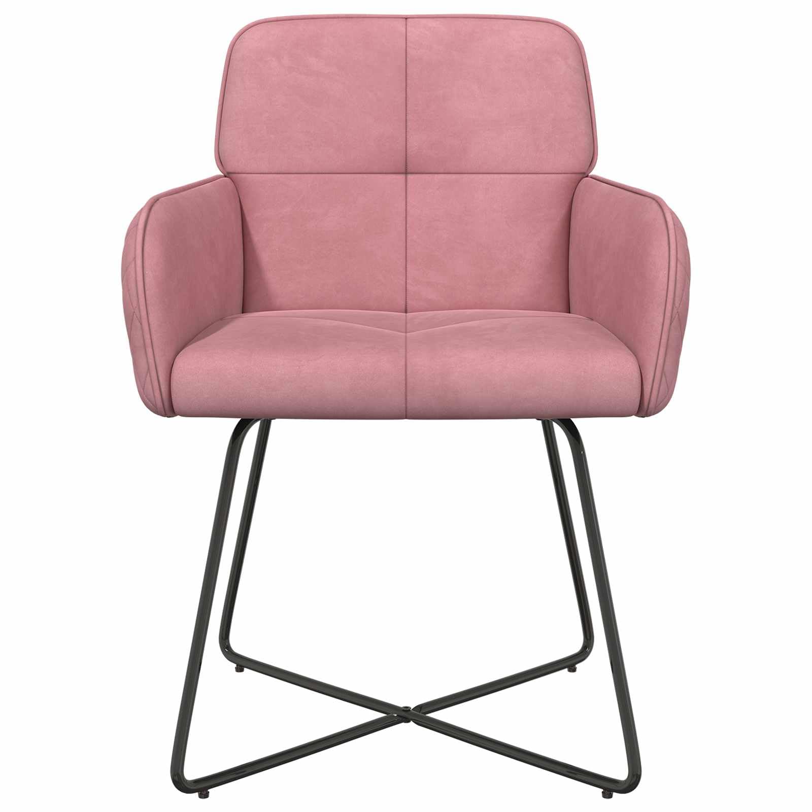 Set di 2 sedie da pranzo in velluto rosa con telaio in metallo, ergonomiche, imbottite, comoda seduta, per cucina, sala da pranzo, soggiorno, caffetteria, ristorante, robuste e salvaspazio