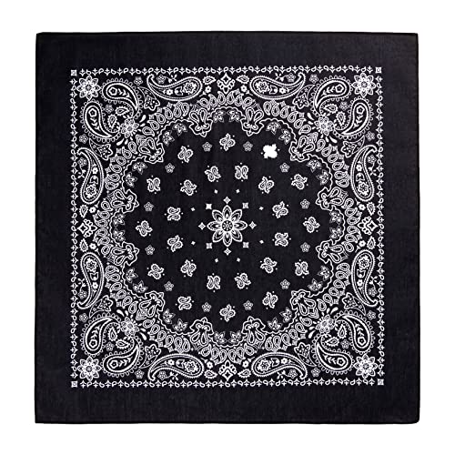 EVERY-VILLE Where EVERYone is Welcome Bandanas Paisley Clássicas Pretas - Conjunto de 3 Pacotes para