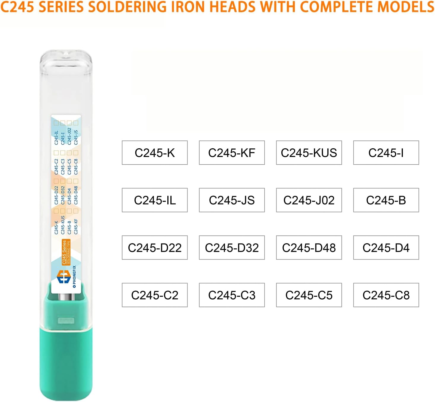 Universal C245 Series Soldering Iron Tips, Replacement Solder Tips, Solder Iron Head,Electric Soldering Iron Tips Welding Tool Compatible with T245 Series Handle Soldering Station (C245-I)