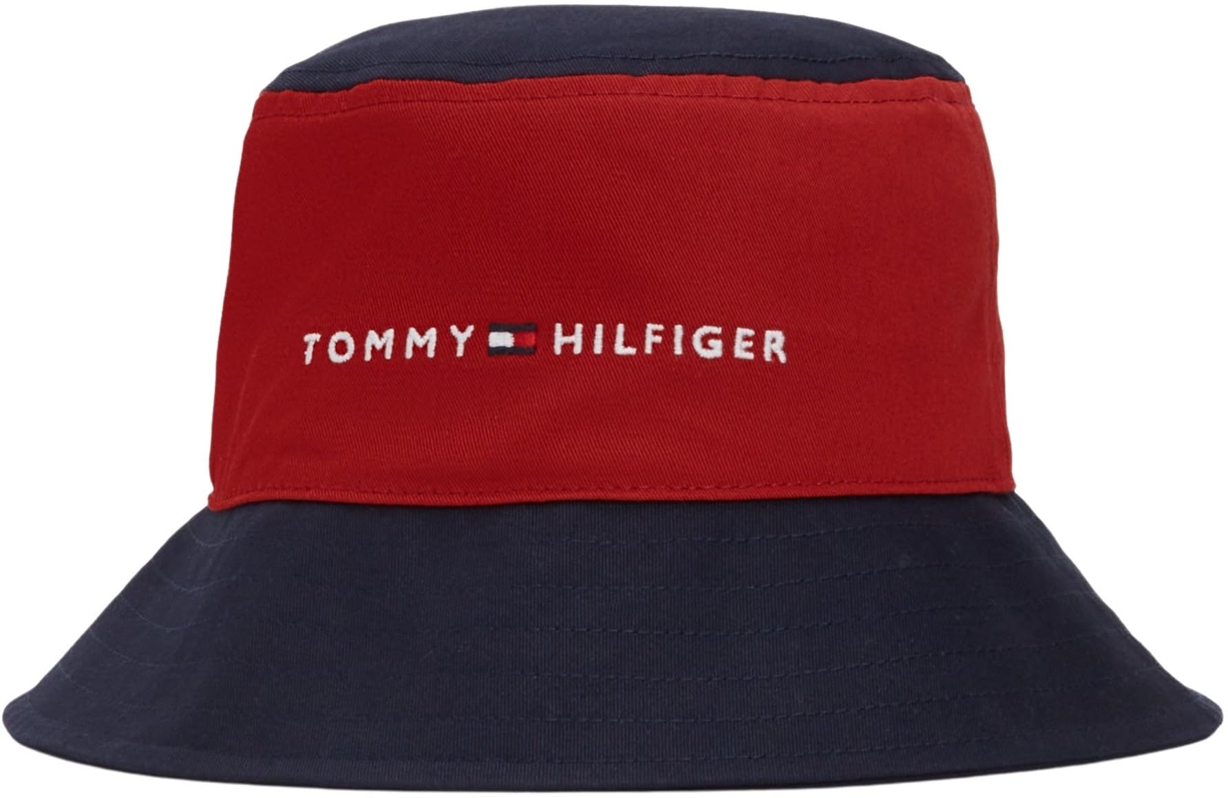 Tommy Hilfiger Kids' Unisex Essential Outdoor Bucket Hat, Multicolor (Dark Magma Colorblock), S-M