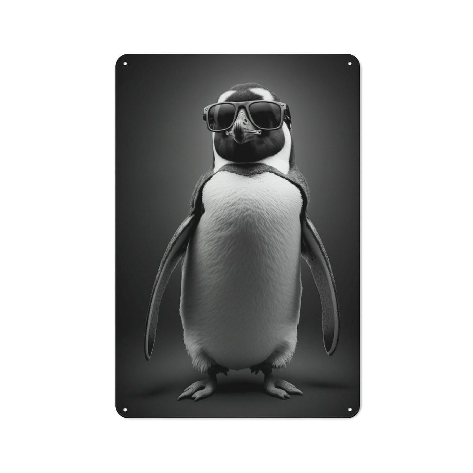 Junmoney Style-23 Portrait Of A Penguin Tin Sign 30X20cm, Vintage Home Bar Decor For Cafe, Pub, Workshop Or Home Bar, For Relaxed Wall Styling