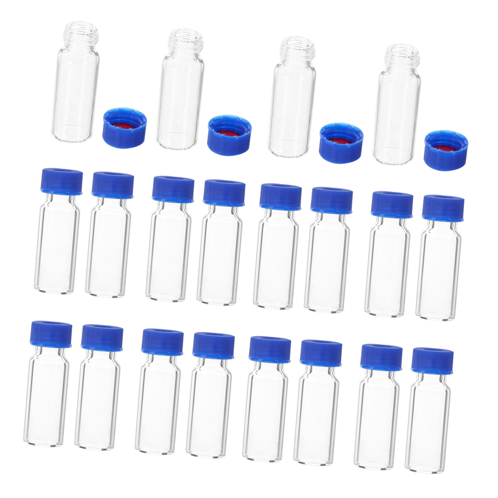 STOBAZA 100 Pcs Vial Bottles Mini Jars with Lids Tiny Cylinder with Lid Reusable Tube Sampling Science Storage Reagent Small Jars Lab Glass