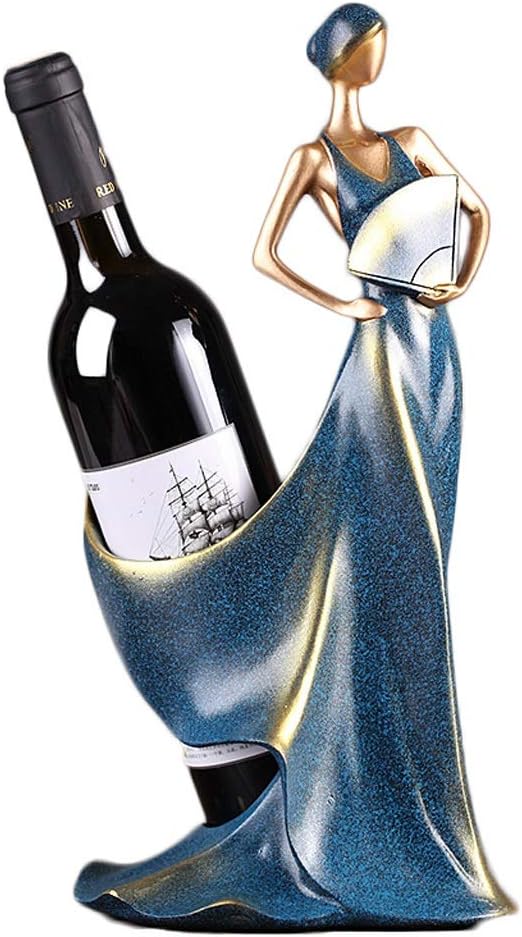 Home bar Wine Rack Wine Bottle Holder Creative Resin Folding Fan Wine Bottle Rack Hand-Painted Tabletop Wine Rack Living Room Table Decoration for Home Kitchen Dining Room (Color : B)