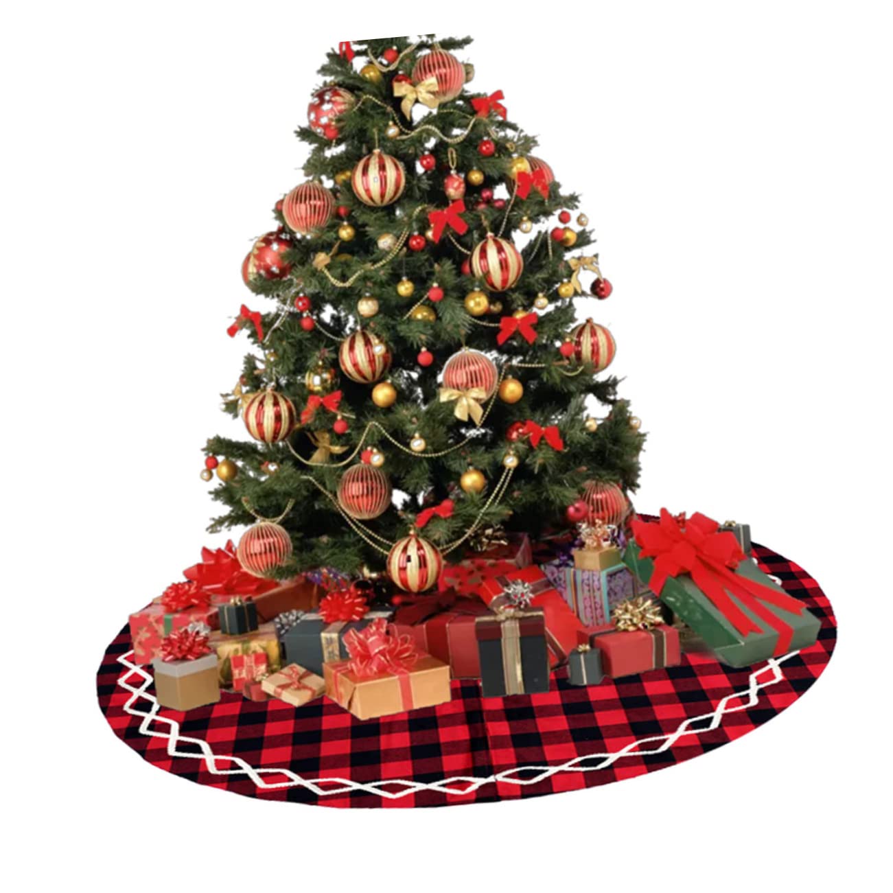 1pezzi Grembiule Per Albero Di Natale Tappeto Decorativo in Protezione Per Casa Da Aghi e Riutilizzabile Per Feste Natalizie