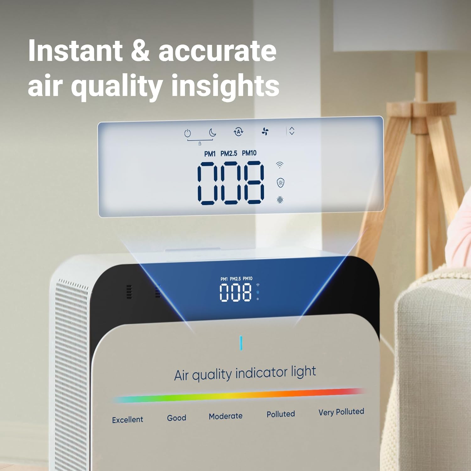 BLUEAIR Purificatore d'aria Premium per ambienti fino a 131 m², per allergeni di animali domestici, virus, batteri e grandi spazi, Classic Pro CP7i