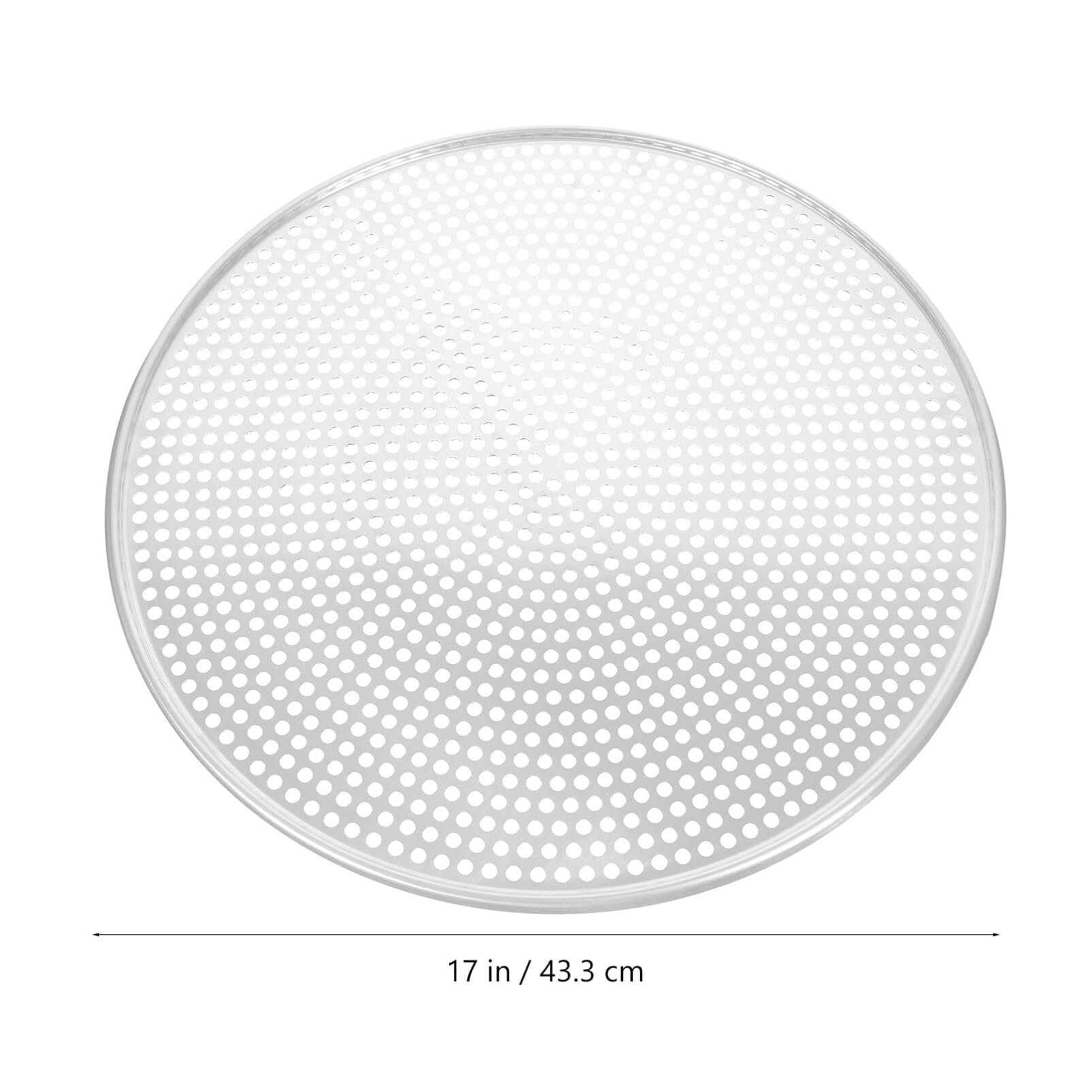 HEMOTON Pizza Oven Pan, 17 Inch Pizza Crisper Pan with Holes, Pizza Tray Round Pizza Oven Pan for Home Restaurant Pizzeria, Easy Clean & Dishwasher Safe (Silver)