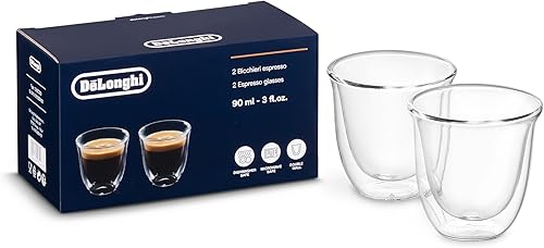 DeLonghi DeLonghi - Juego de 2 vasos térmicos de doble pared regulares transparentes