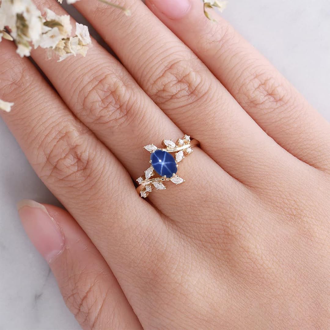 YDD Engagement Rings for Women Oval Cut Gemstone Rings for Women 10K 14K 18K White Yellow Rose Gold Wedding Ring Anniversary Promise Ring Birthstone Statement Rings