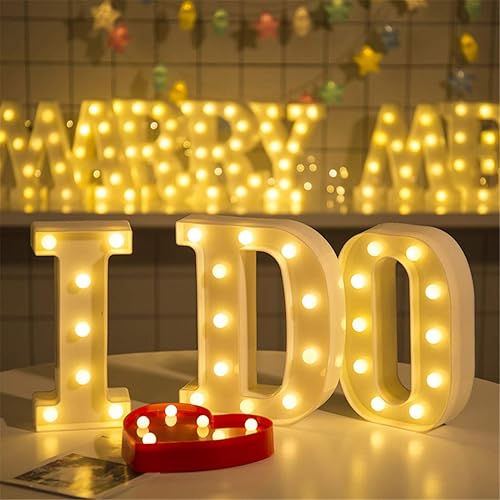 Miniatura 3 de Letrero de luz LED en blanco y negro, 2 letras AA alimentadas por batería para boda, fiesta de cumpleaños, lámpara de Navidad, luz nocturna