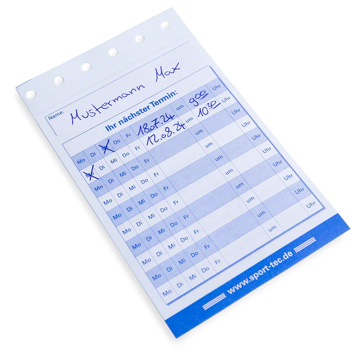 Sport-Tec Terminplaner Terminzettelblock Terminblock Terminzettel Physio Ärzte Massage Kliniken Frisör Maniküre Studio 10 Blöcke mit je 75 Blatt DIN A7