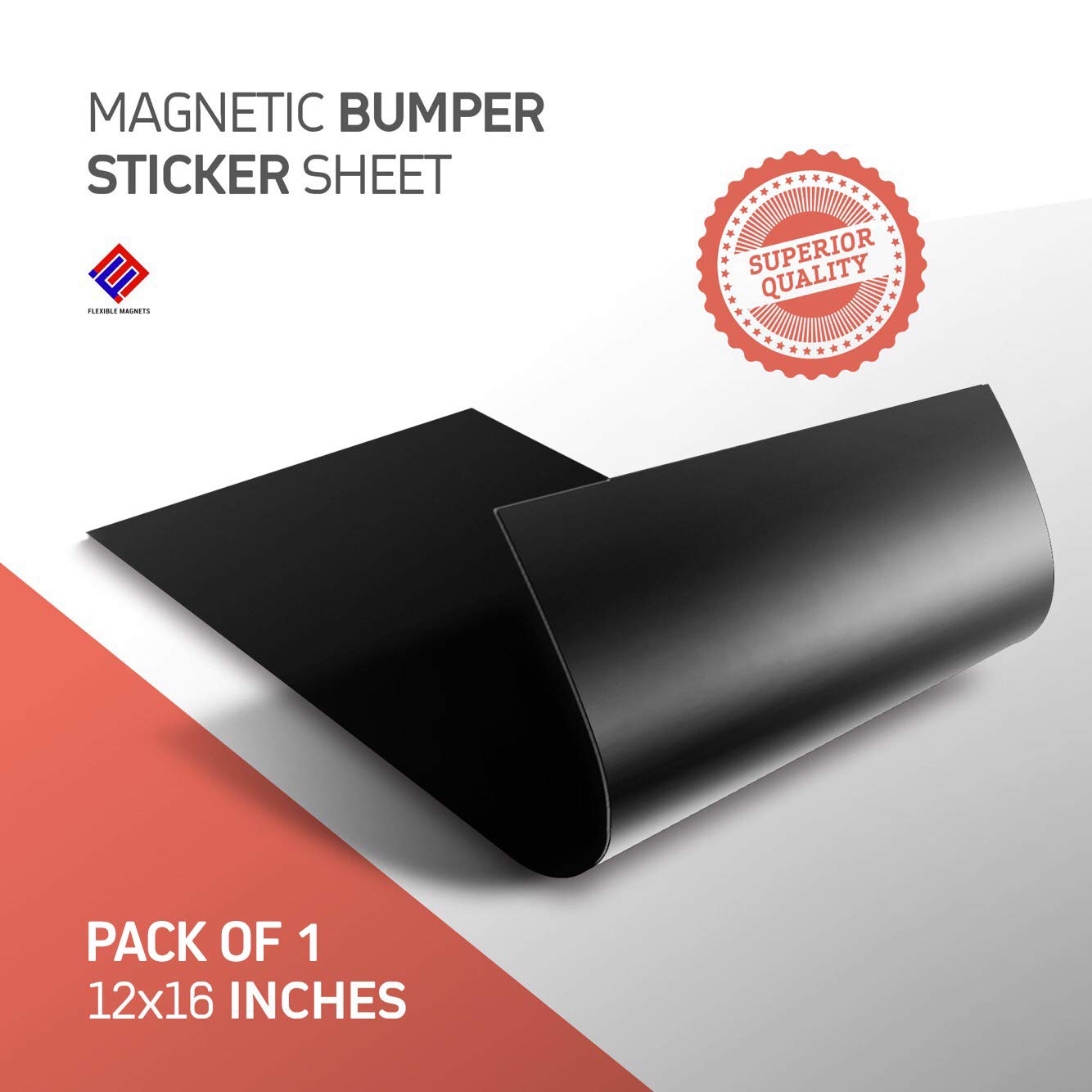 Blank Black Magnet for Car - Blank Magnet to Design Custom Magnets - Magnet Decals for Cars, Trucks, Busses & More! Magnetic Bumper Decal - Super Strong Magnets Long Lasting!(1, 12 x 16 Inches)