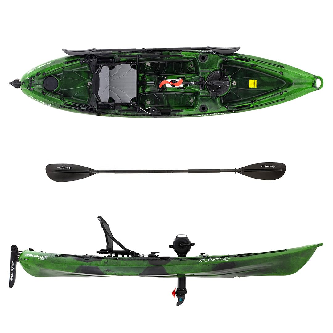 Atlantis Kayak-Canoa ANACONDA PRO 374 cm Verde Mimetico - Pedali ad Elica