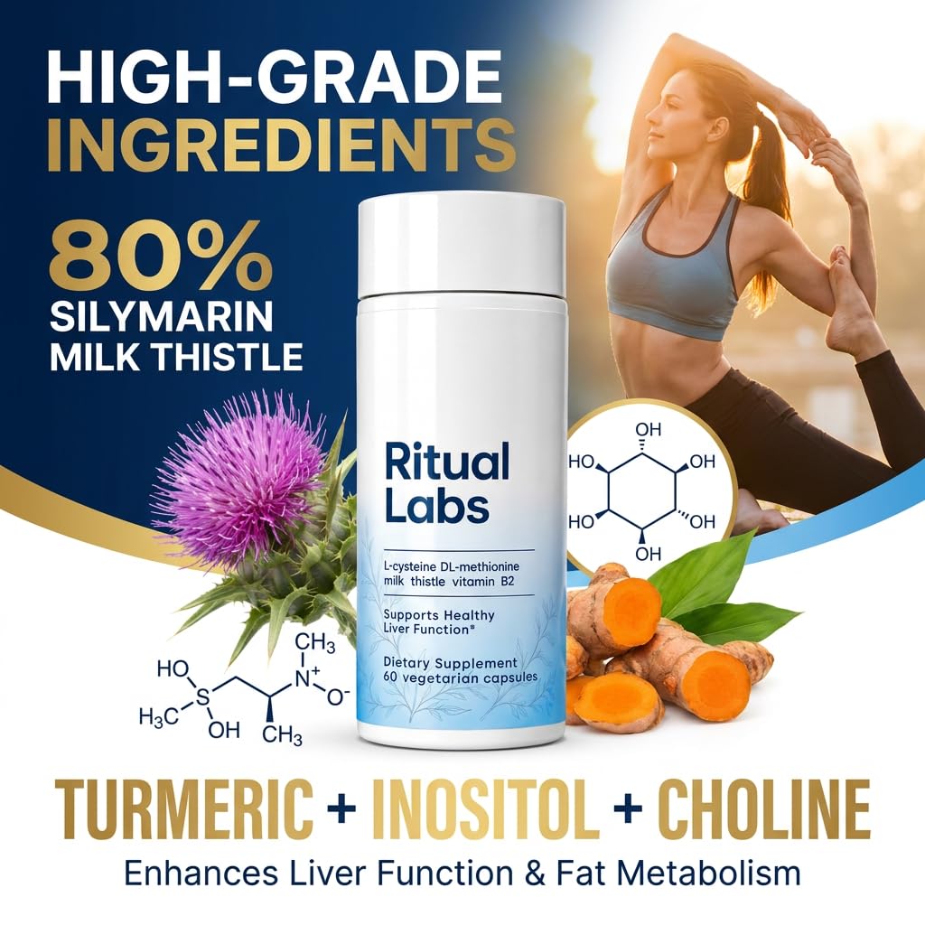 Liver Support , Happy Liver Ritual Labs with Milk Thistle NAC 60 Capsules — Amazon image 3