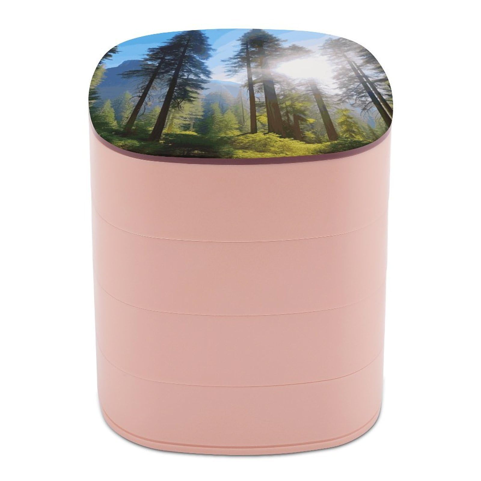 JTREHY National Parks Sunshine Trees Jewelry Box 4-Layer Covered Rotating Jewelry Storage Box Large Capacity Storage Boxes Portable Jewelry Case for Bracelets Earrings Necklace