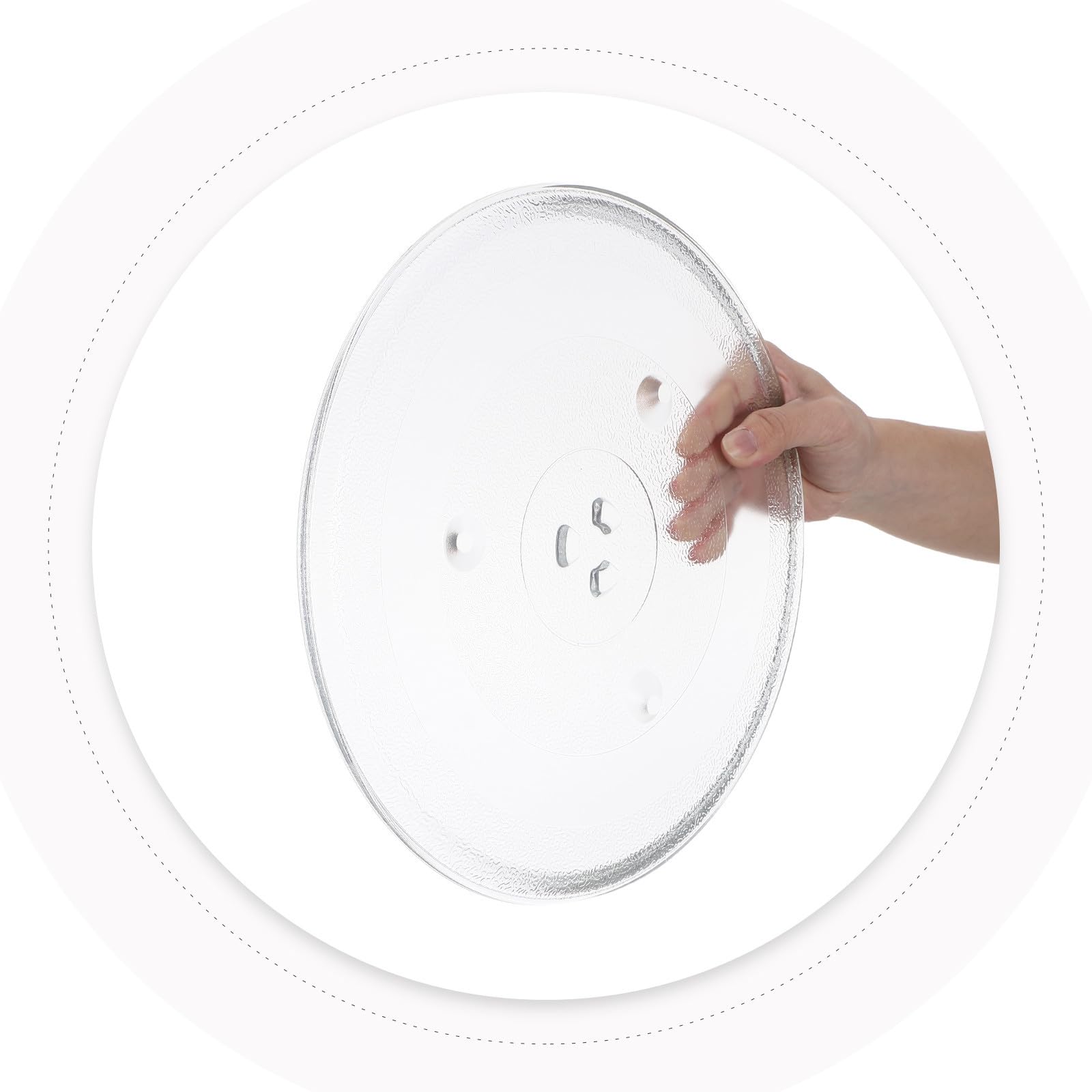 ULTECHNOVO Plato Giratorio de Vidrio Superficie Fácil de Limpiar y Suave para Microondas Adecuado para Cocinar en Horno y Uso en Cocina