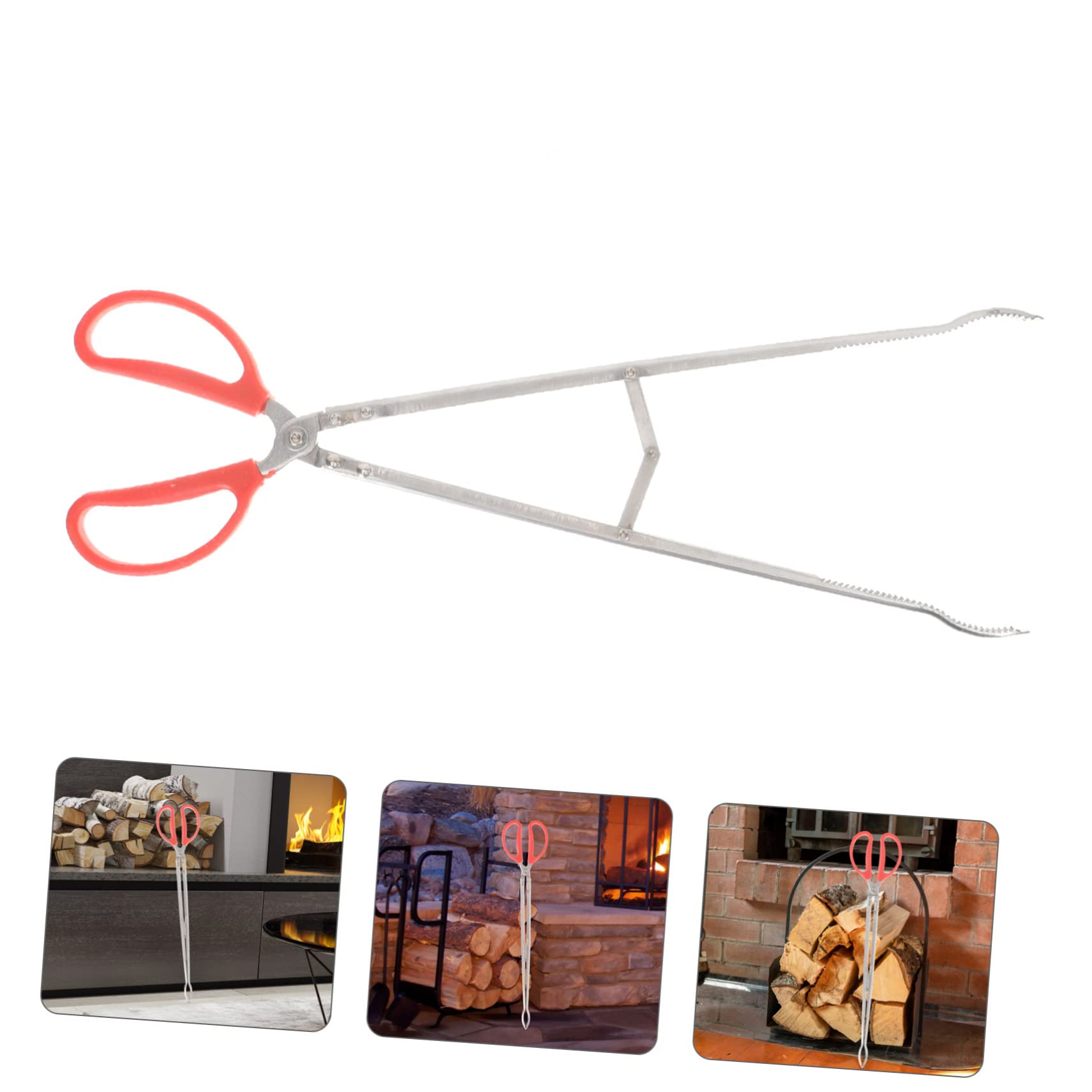 Unomor Multipurpose Stainless Steel Firewood Tong Outdoor Claw Garbage Clip for Camping Barbecue Long Reach Design for of Firewood Trash for Indoor