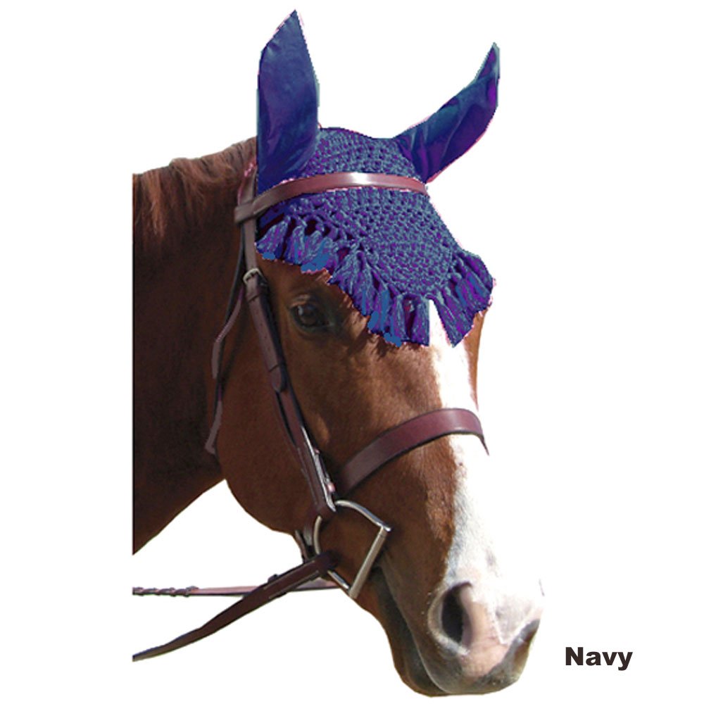 Intrepid International Fancy Crochet Fliegenschleier, Marine, Pony