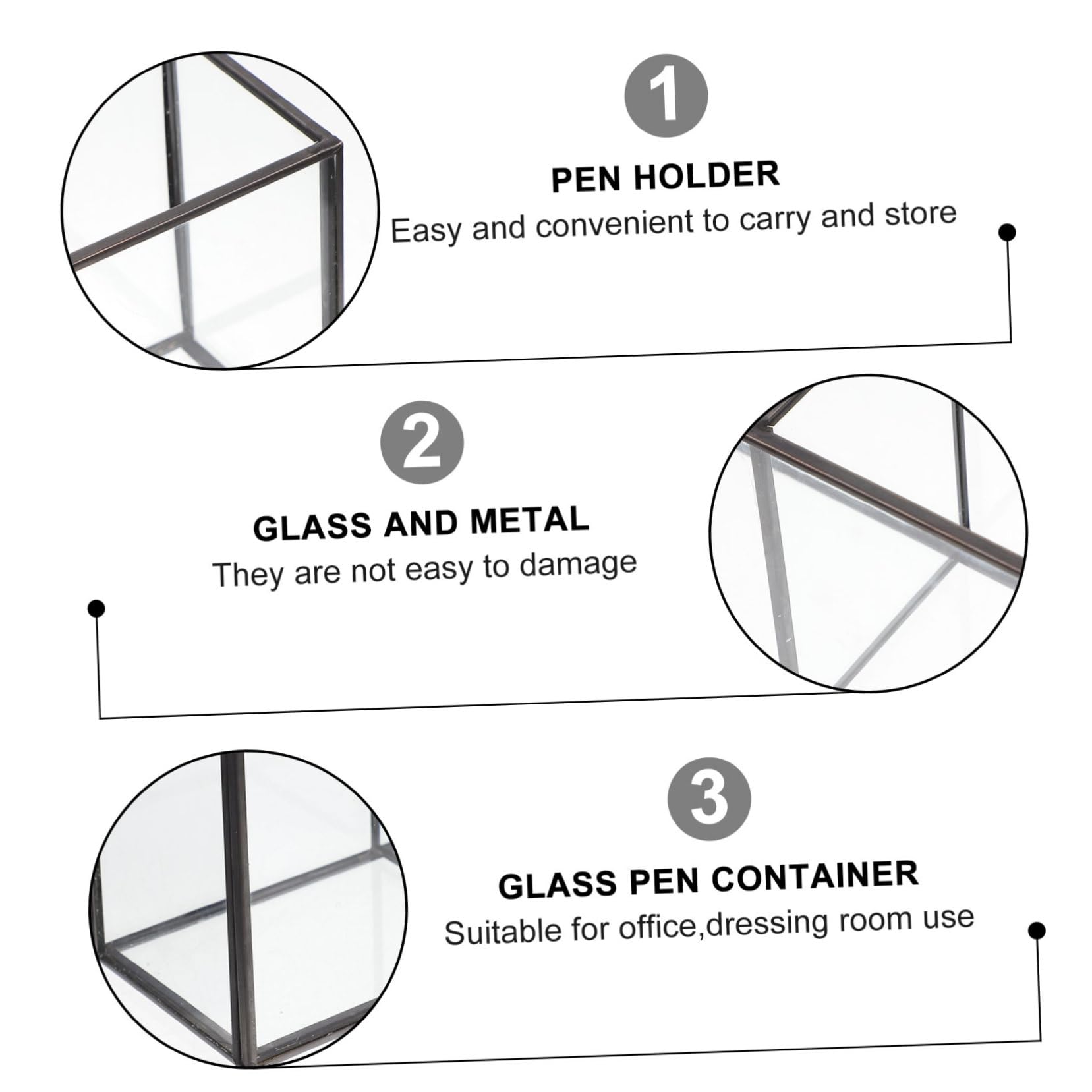 iplusmile Boîte De Rangement Pour Cosmétiques Et Bijoux Double Compartiment En Verre Et Laiton Noir Organisation Maison Bureau