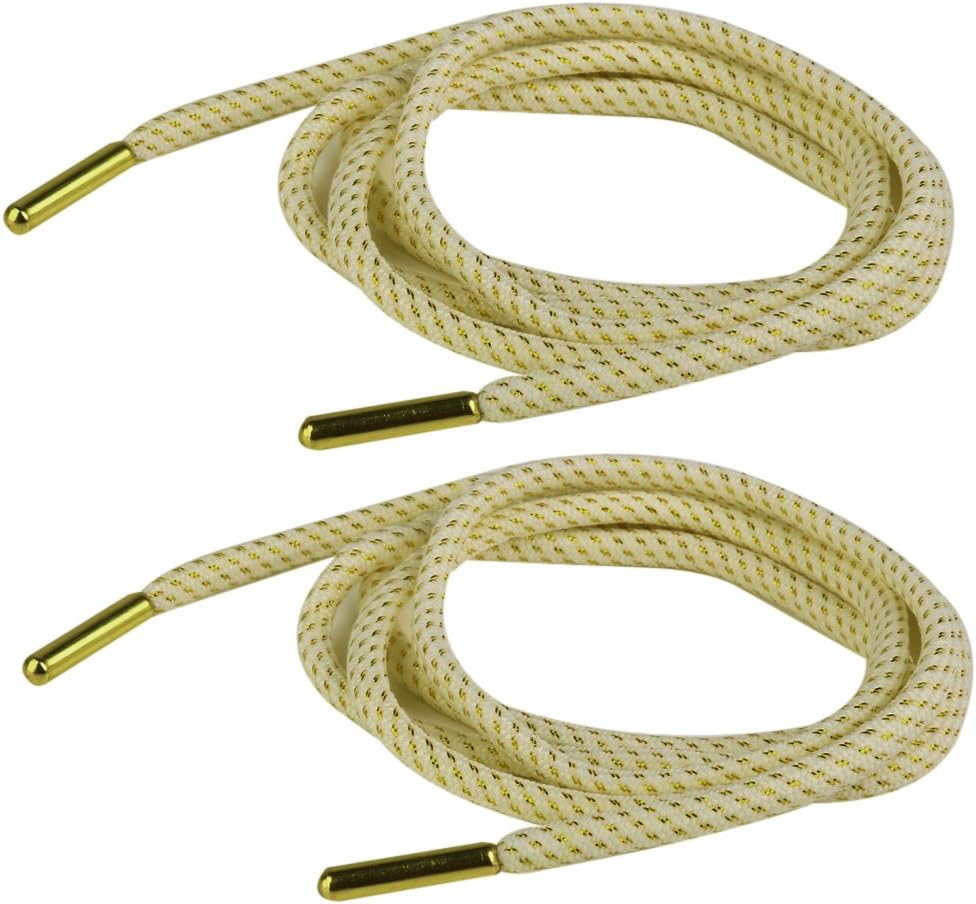Footful Golden Aglet Shoe Laces Shoelaces Shoe Charms 4.5mm 1 Pair (Beige)