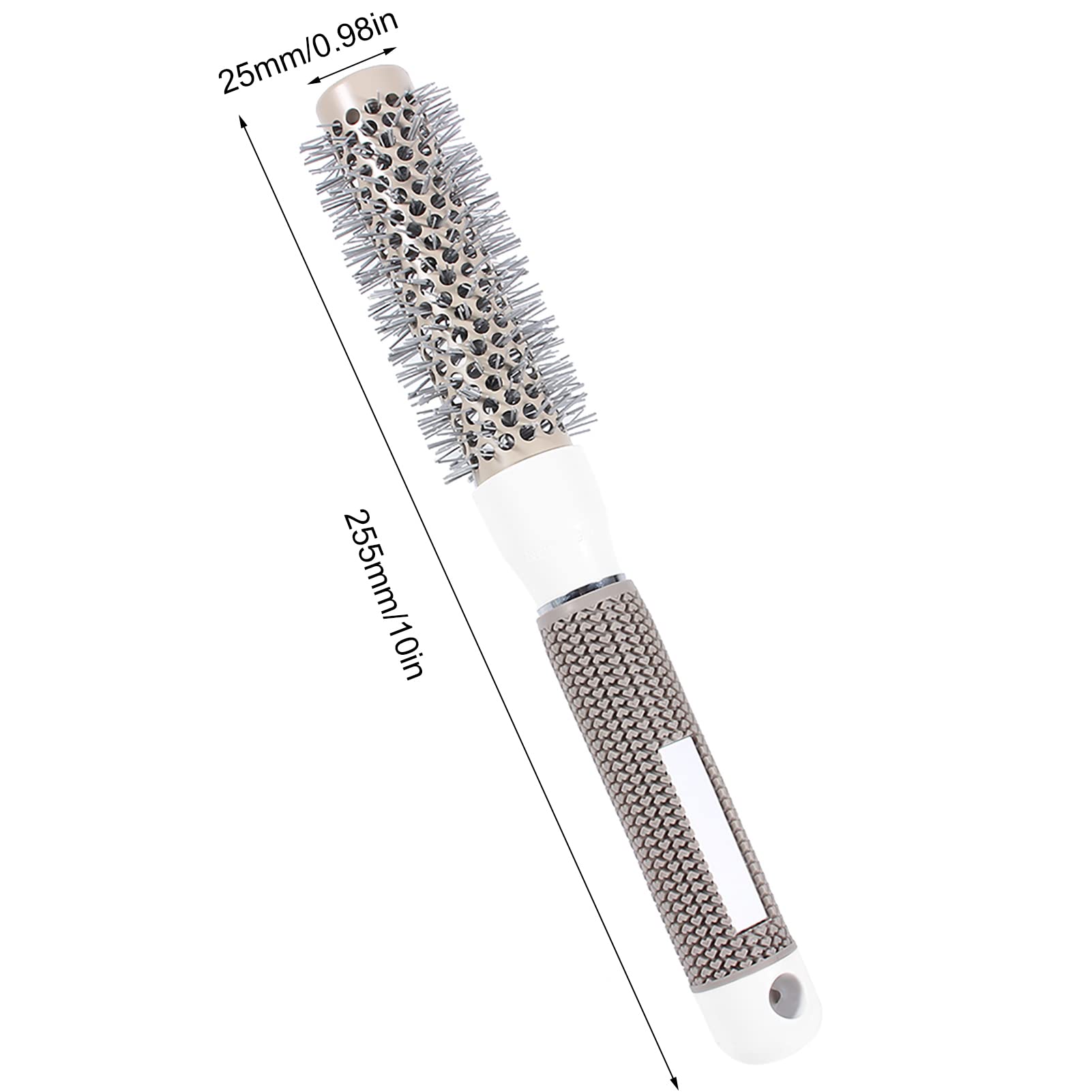 Round Brush for Blow Dry Styling Ceramic Coated Boar Bristle Salon Style Vent Comb for Drying Straightening, Curling 25# - Image 3