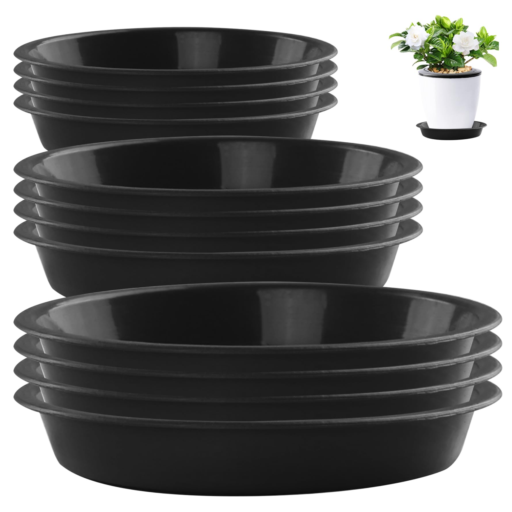 Soucoupe pour plantes en plastique lot de 12 plateaux d'égouttement ronds de 6 à 10 pouces