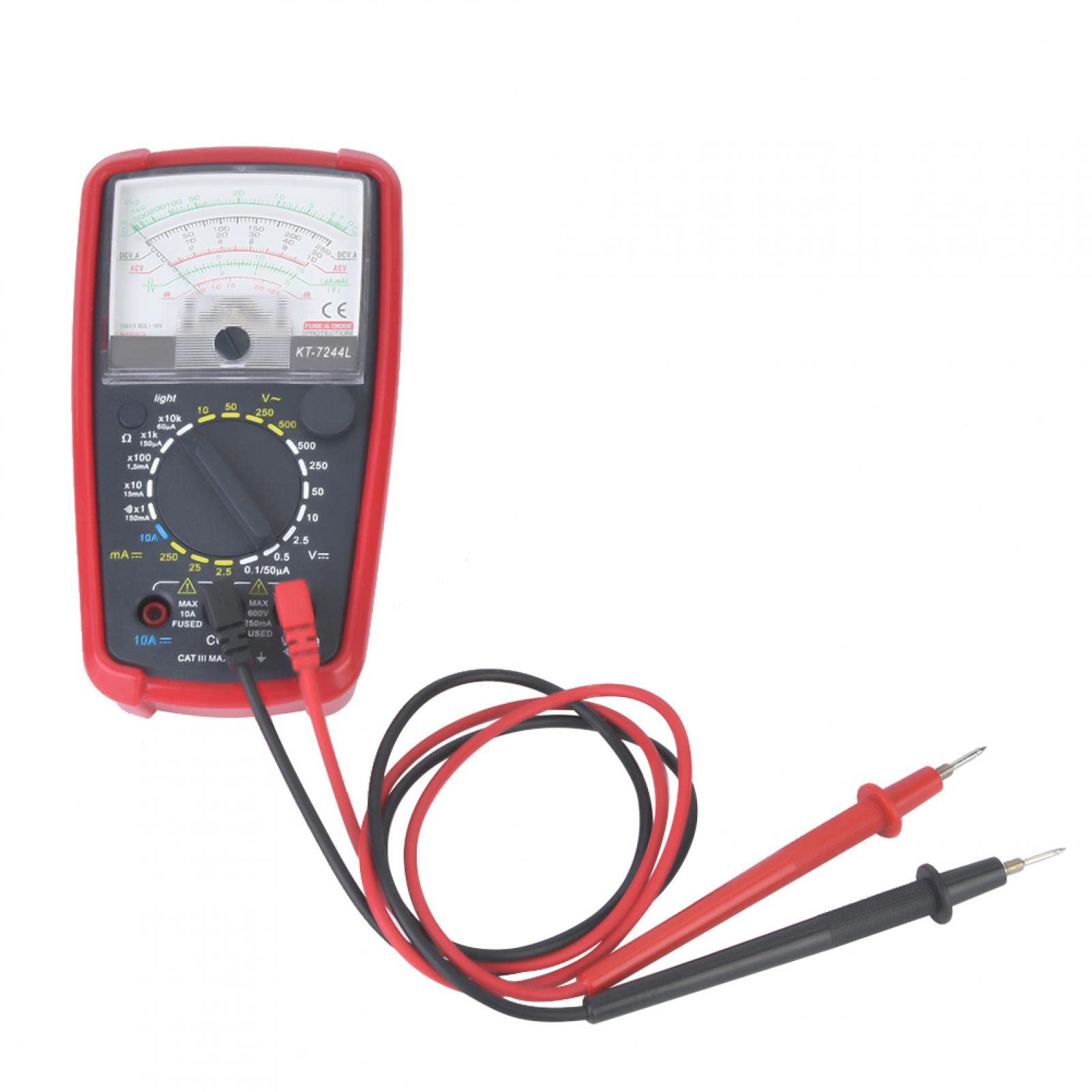 Tyenaza Multimetro KT7244L, multimetro analogico Tester Multifunzione ad Alta sensibilità Tester di precisione Portatile a Doppia Gamma Multimetro analogico Portatile Professionale