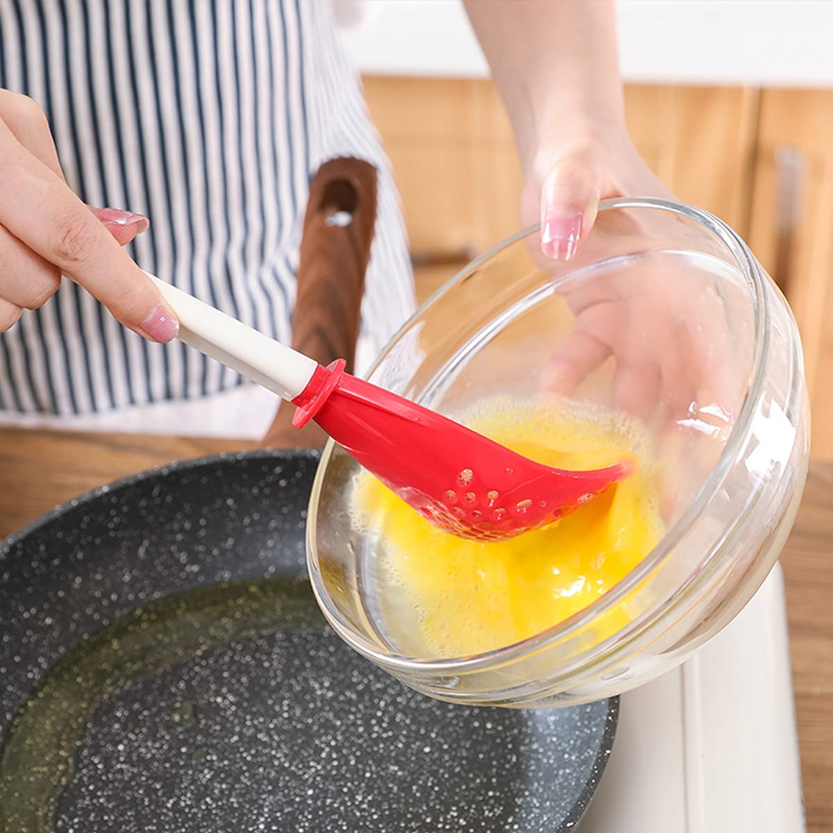 Ericetion 2 Pezzi Whik Ogg Whik Plastic Mini Multifunzionale Usole da Cucina da Cucina con Cucchiai con Utensili da Cucchiaino Accessori