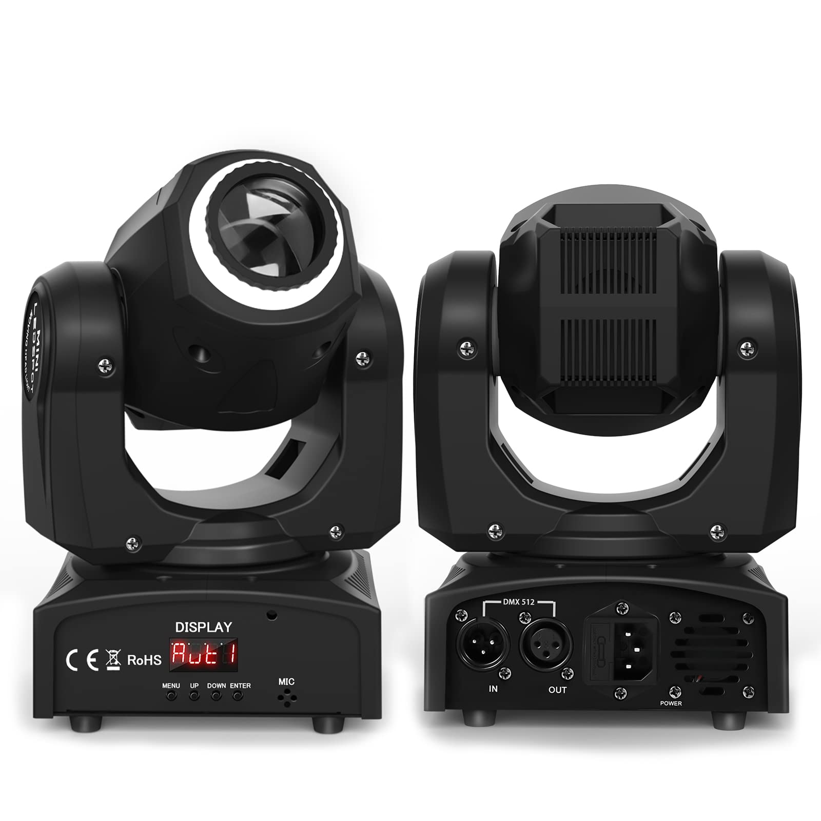 Moving Head LED U`King 50W Mini Moving Head Beam Bühnenlicht RGB DMX512 Disco Lichteffekt DJ Effekt Bühnenbeleuchtung Party Licht Pin Spot RGBW für DJ Bar Club Partybühnenlicht