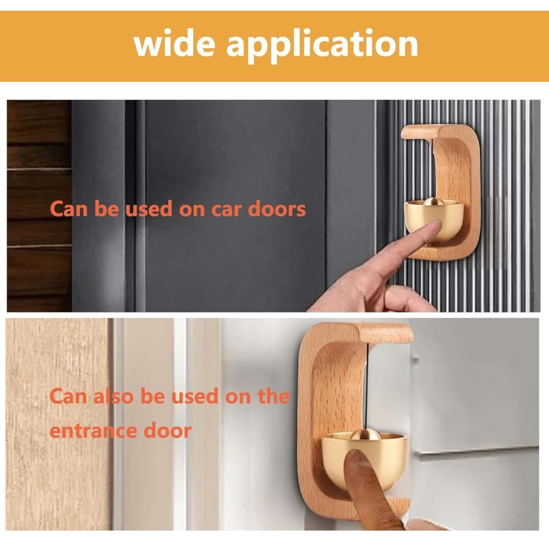 Krishna Zone Beech Wood Door Bell Without Wire Send Adhesive Tape, Dopamine Magnetic Store Entrance Doorbell, Doorbell For Homes, Decoration Multifunctional Doorbell, Doorbell Can Be Used As A Gift 1