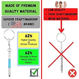 UNEAK - Eyeglass Screwdriver Repair Kit Precision 3 in 1 Mini Screwdrivers Set Keychain Glasses, Sunglasses, Sunglass, Watch, Electronics, Jewelry, Eyeglasses, Flat Head, Phillips, Hex