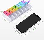 Opret Organisateur hebdomadaire de pilules, petite boîte à pilules 7 Jour 2 Les temps par jour pour AM PM, Organisateur de tablette de voyage portable avec 14 Compartiments amovibles, pour suppléments de vitamines Médicament (multicolore)