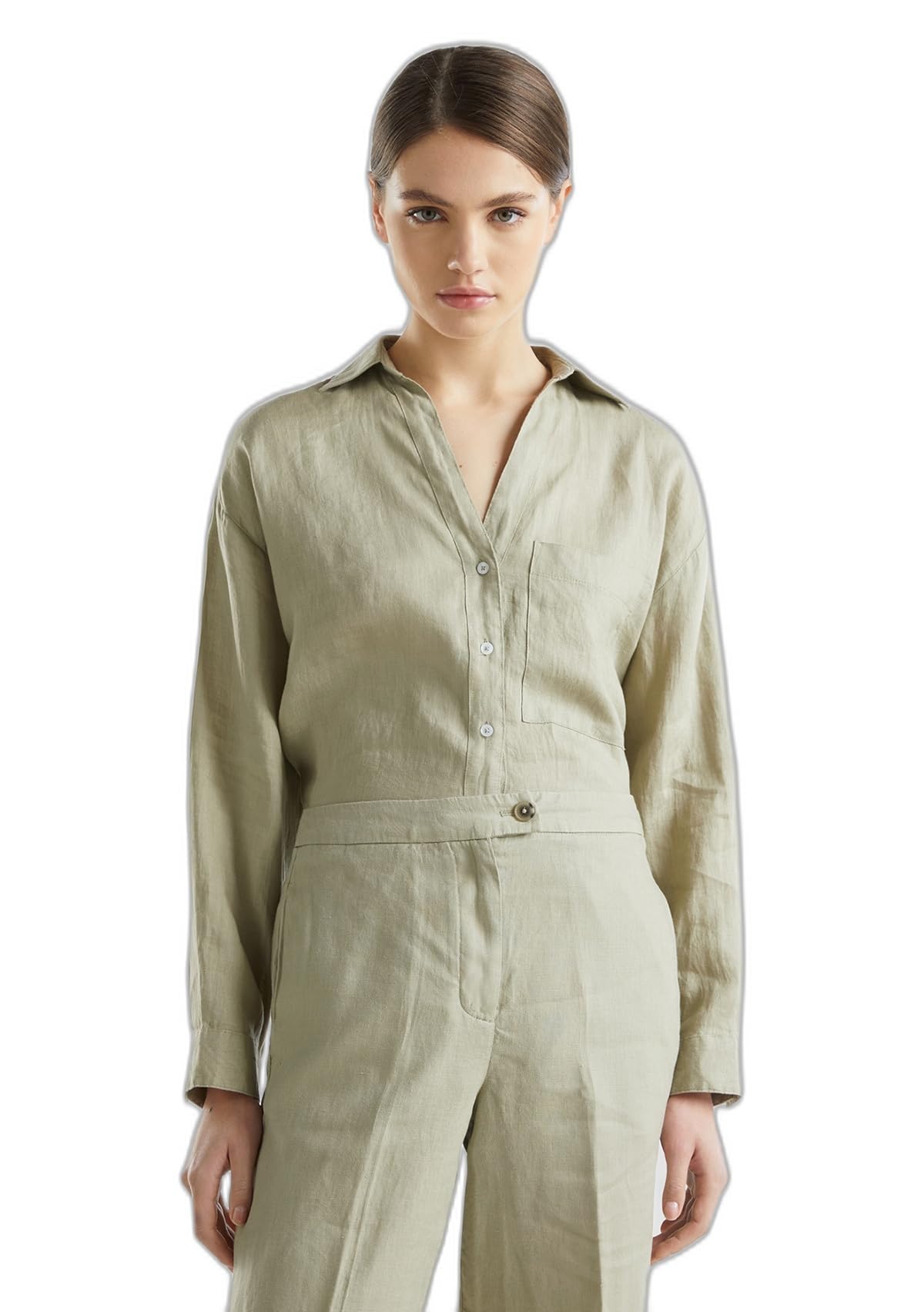 United Colors of Benetton Camicione 5bmldq078 Camicia Donna (Pacco da 1)