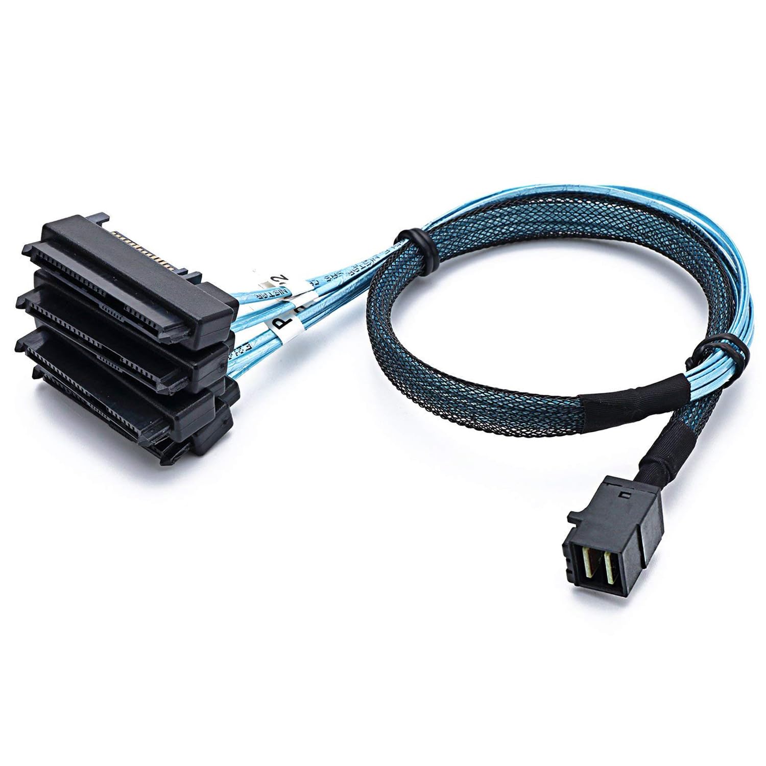 P82CS: 1 m Mini SAS SFF-8643 su 4 SFF-8482 e 4 cavi splitter SATA 15 pin – connettore di alimentazione per dischi rigidi