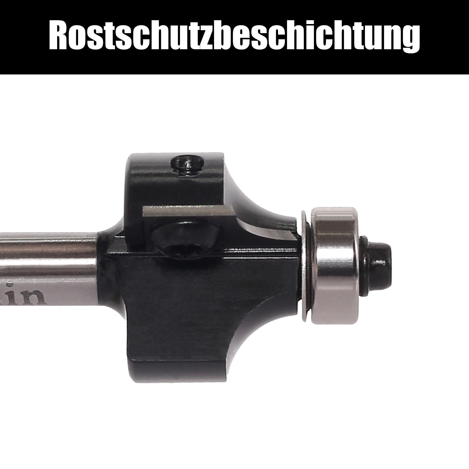 Wendeplatten Abrundfräser 8mm Schaft，Austauschbare Hartmetall Klinge，Abrundfräser Fräser Oberfräse mit Kugellager Holzfräser