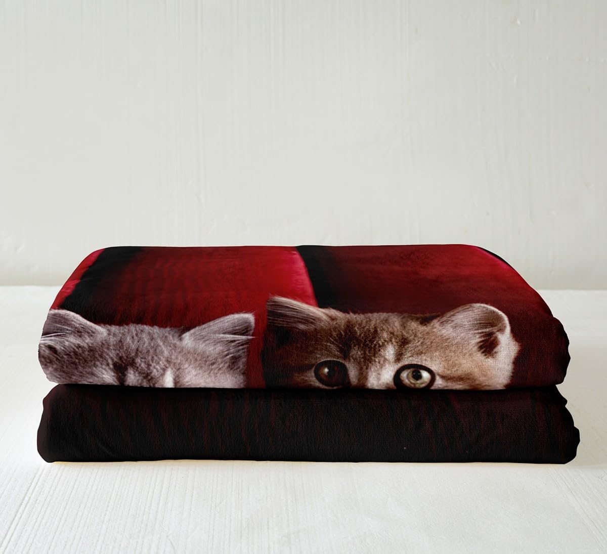 Plaid Motif Chat FR Maman-Couverture Plaids Polaire Cadeau Fête Des Mères Plaid Original