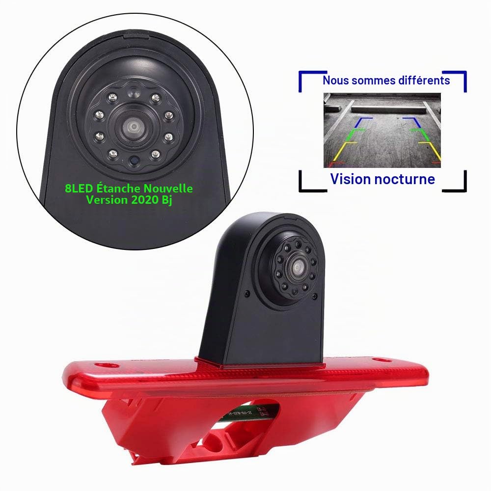HD Vision Nocturne IR Feu de Freinage Caméra de recul pour Peugeot Expert 2007-2016/Fiat Scudo 2007-2016/Citroen Jumpy 2007-2016