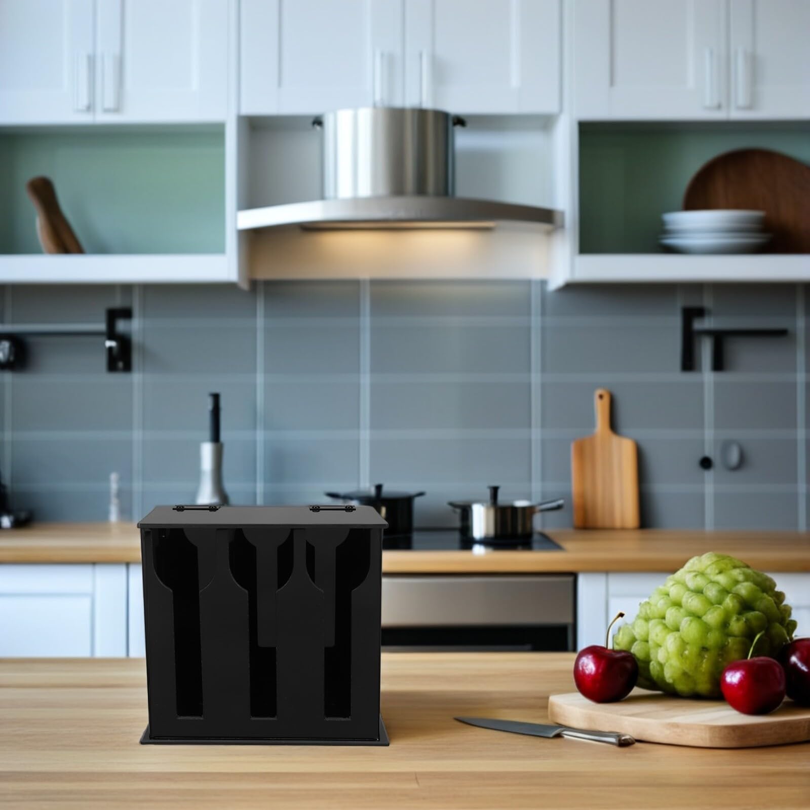 Estante de almacenamiento porta cucharas para encimera soporte para cuchara de cocina organizador de utensilios para encimera Acrílico Negro