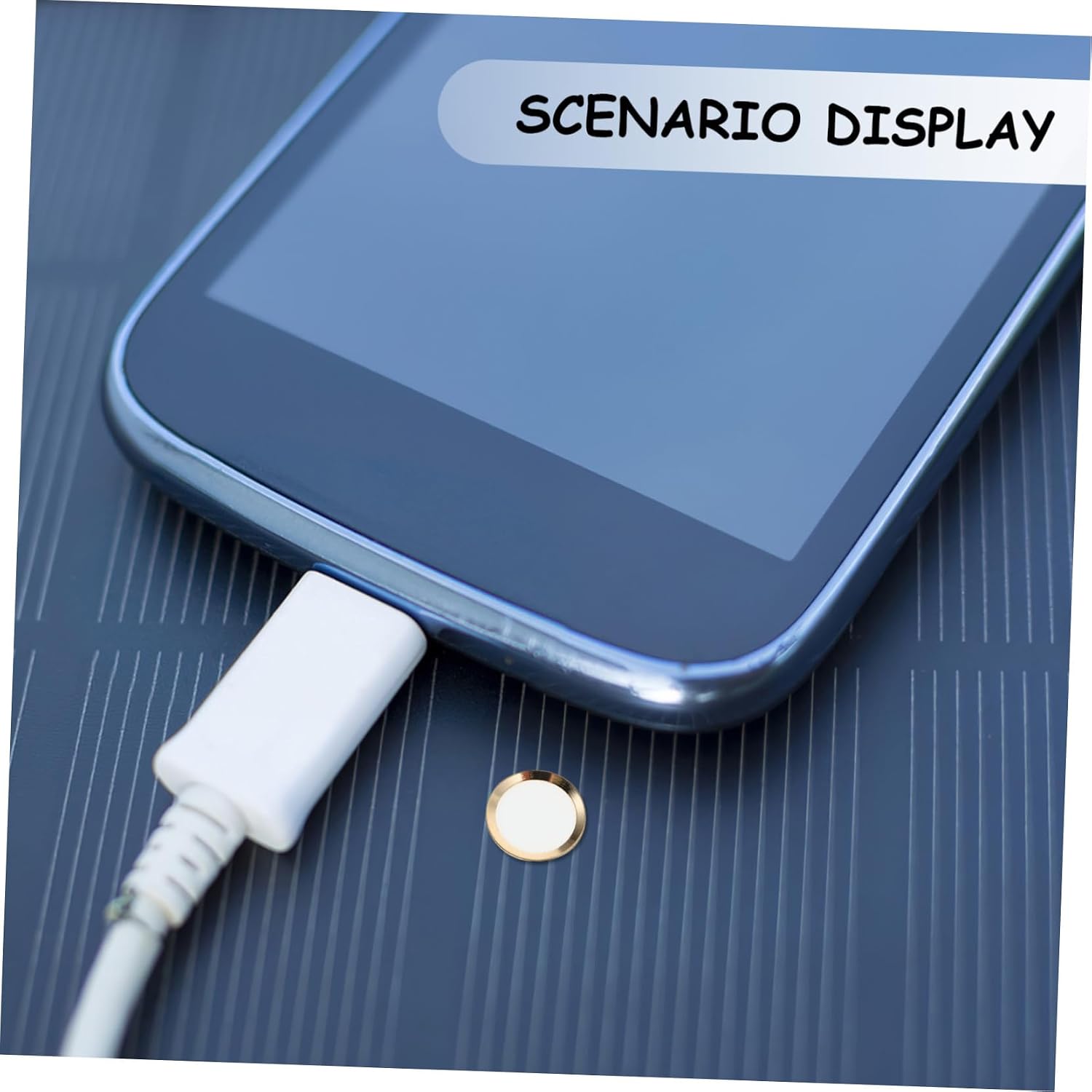 Home Button Stickers Sensor Cover Home Button Enhancement Stickers Fingerprint System Sticker Home Button Skin Phone Button Covers Finger Print Pad Copper White