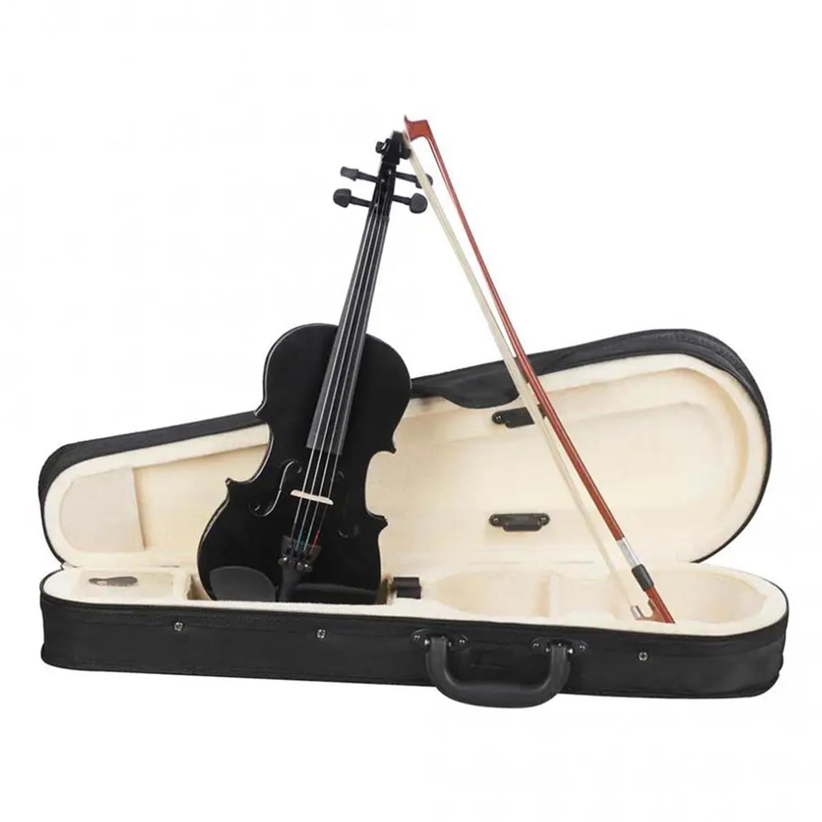 Kit Di Violino Professionale Violino Acustico Leggero Nero A Grandezza Naturale 4/4 Con Custodia E Archetto Per Principianti Di Violino