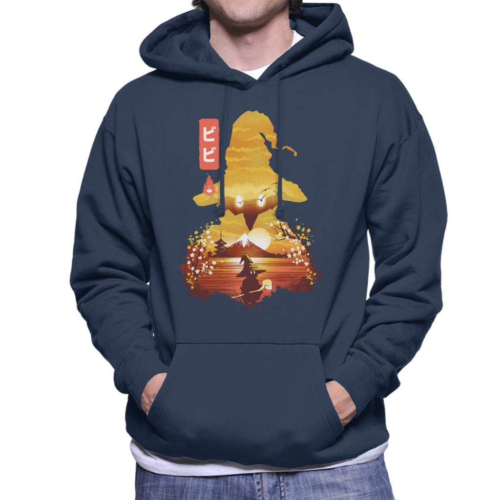 Cloud City 7 Men's Navy Blue Final Fantasy Vivi Orunitia Ukiyo Hooded Sweatshirt