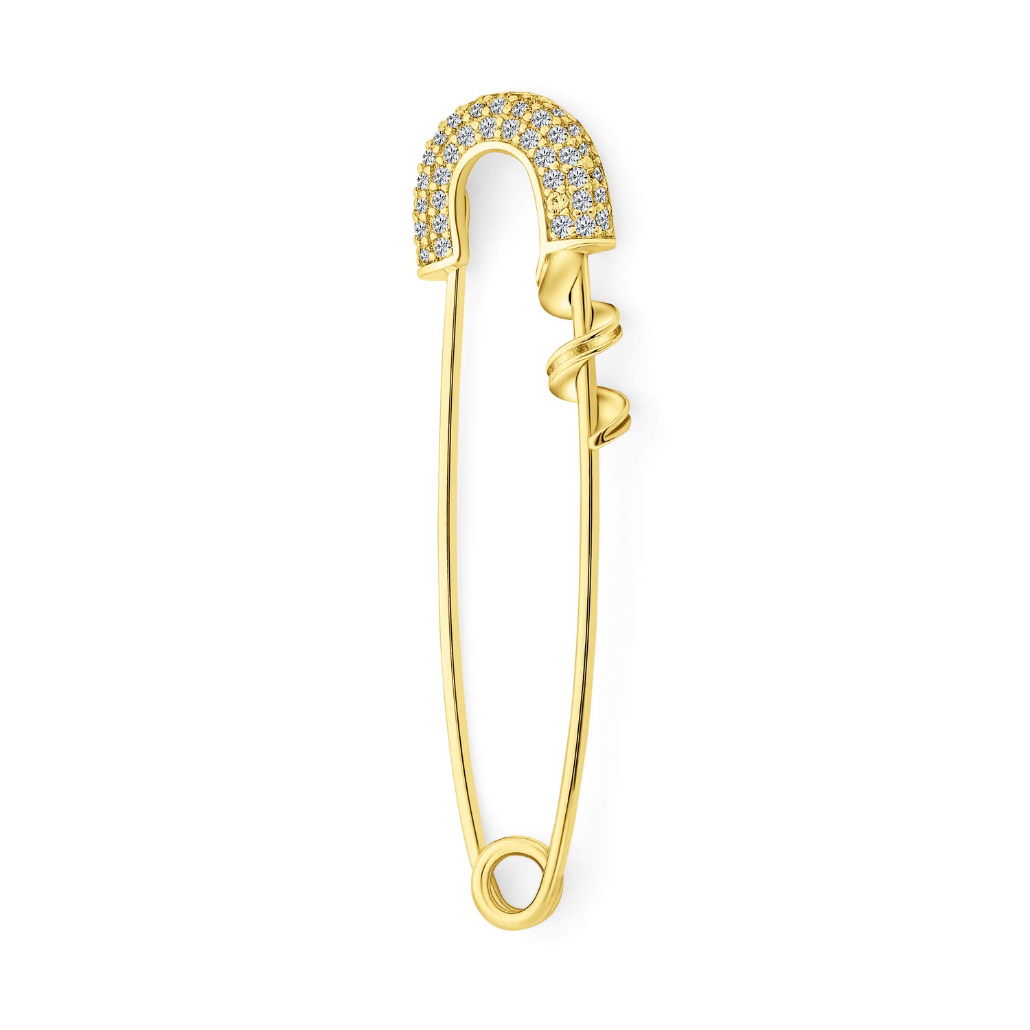 Support Symbol For Displaced People 14K Rose Gold Plated .925 Argent Sterling Pave Cz Safety Pin Brooch For Women Teen Add Charms