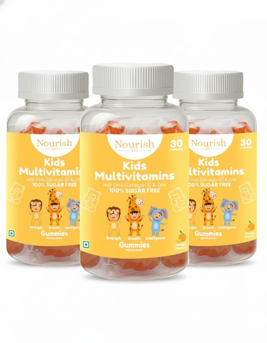 Kids Multi-Vitamin (Sugar-Free) Gummies with Calcium, Vitamin D3, A, B6, B12, C, E, Folic Acid, Biotin DHA & Zinc, for growth & development Supports Immunity, Energy, and Bone Health 30 Orange-Flavored For Ages 3+ and Up (3, 90 Gummies)-image-9