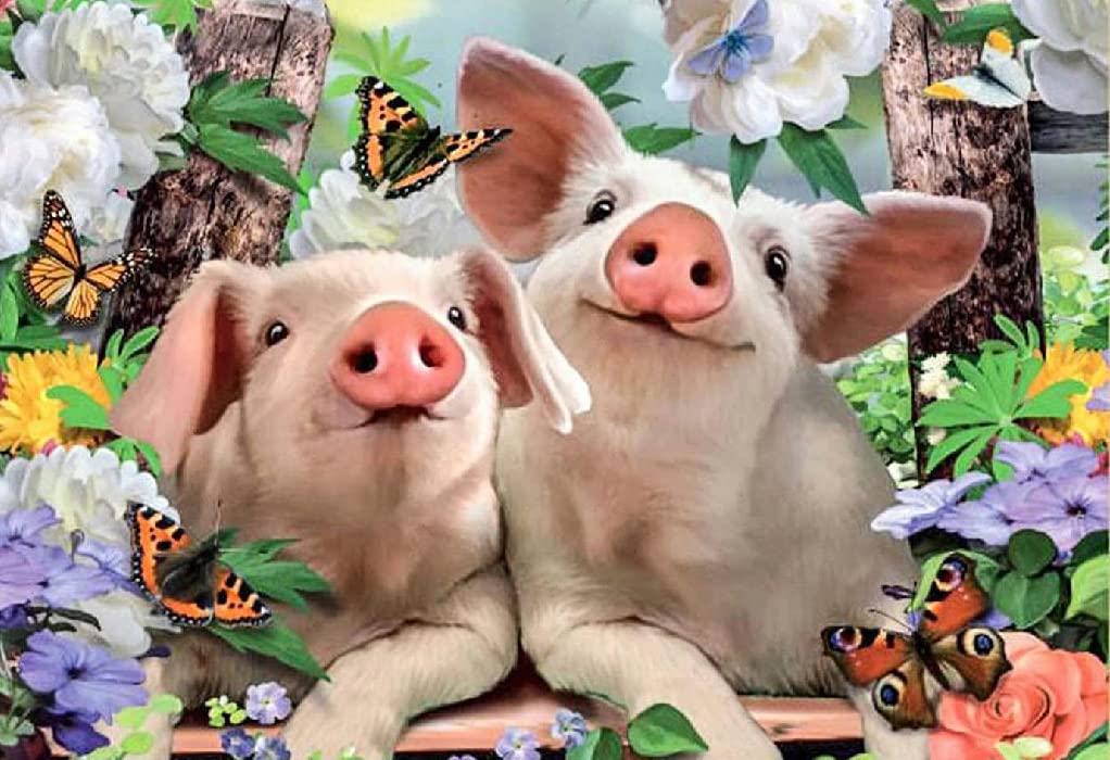 Vaiieyo Pig-11 5D Diamond Painting Kits For Adults Pig, Paint With Diamonds Art Animal, Paint By Numbers Full Drill Round Rhinestone Craft Canvas For Home Wall Decor 30X40 Cm