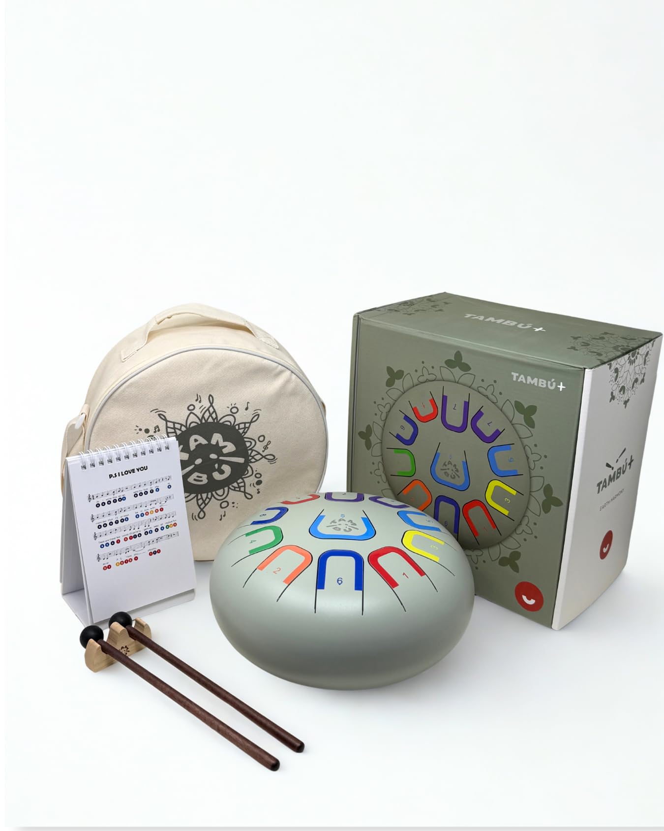 Tambour Langue en acier 25 cm Tambour métallique à languettes 11 notes Handpan Drum Instrument à percussion métallique Vert