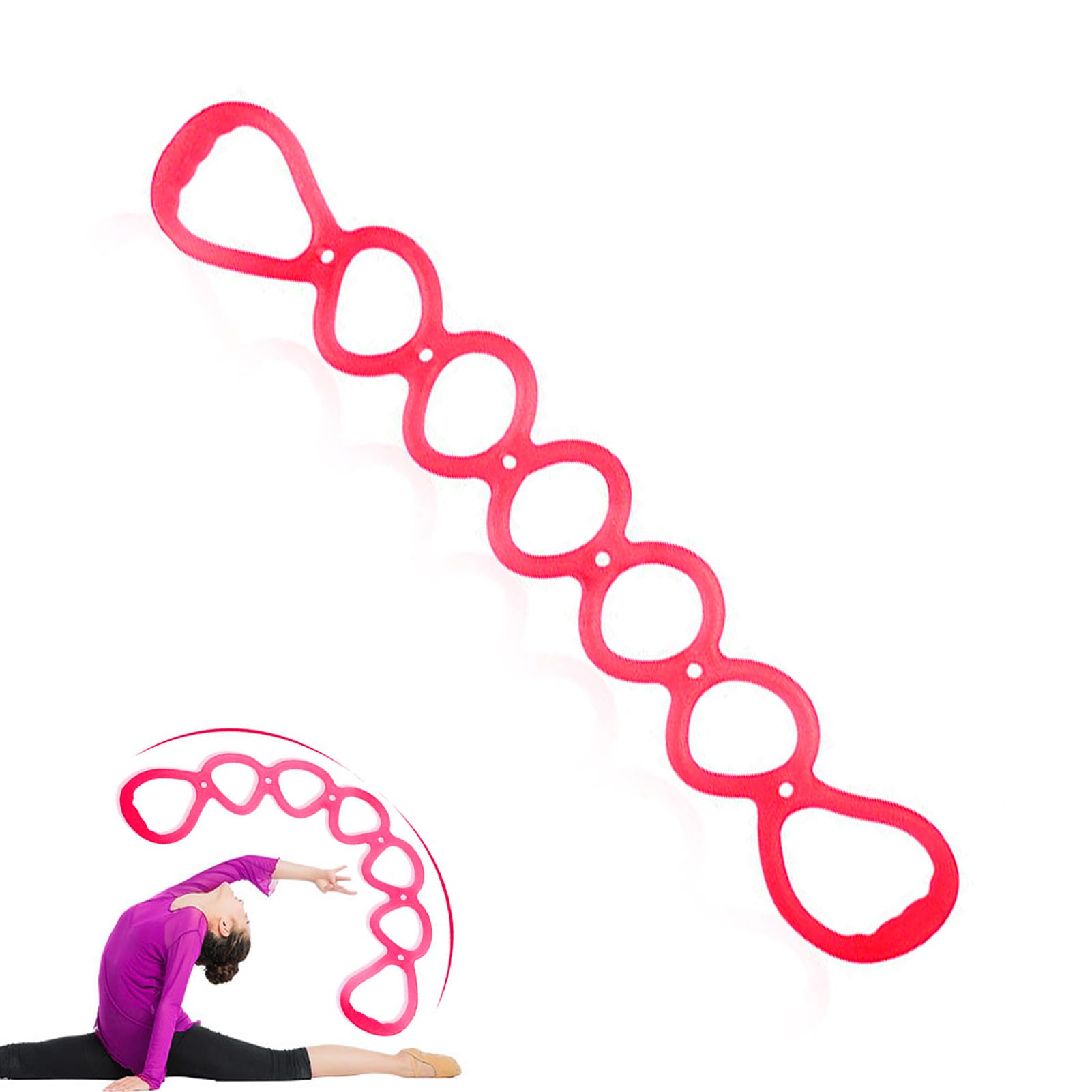 7 Ring Stretch Resistance Exercise Band, BetterJonny Workout Bands Yoga Stretching，Foot, Leg and Arm Exerciser for Home or Fitness Center Workout Walking Exercise